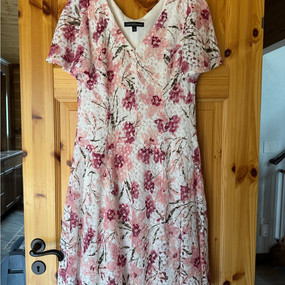 NWOT Jessica Howard Pink and Red Flutter Sleeve Sundress size 12
